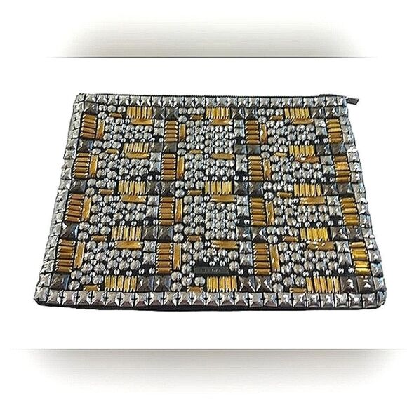 BCBGMaxazria Bead Bag Clutch Handbag Purse - Picture 1 of 10